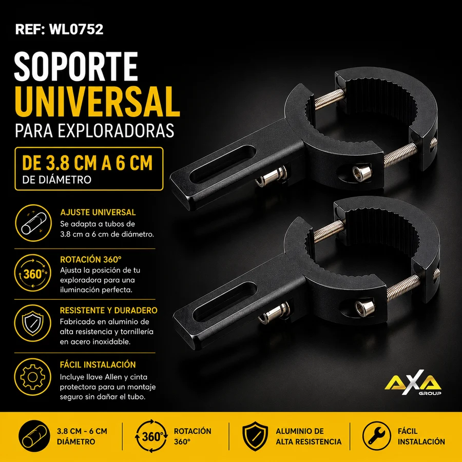 SOPORTE EXPLORADORA BARRA MAXIM ALUM 3.8 - 6CM