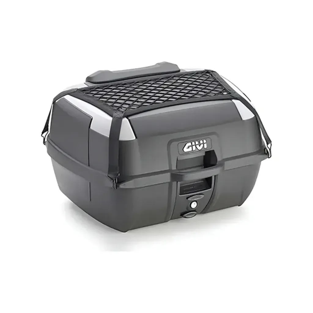 BAUL 43 LTS TOUR INCLUYE BASE, KIT DE ANCLAJE, ESPALDAR Y MALLA SISTEMA MONOLOCK GIVI